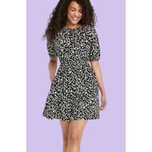 Cutout bubble sleeve dress XXL